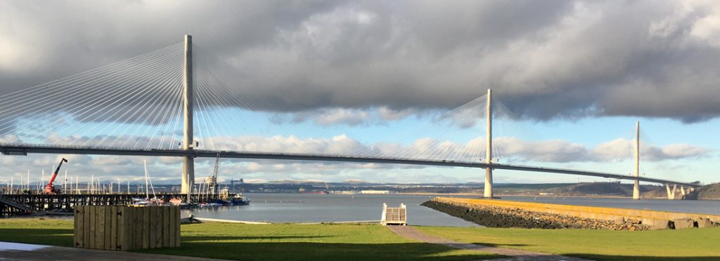 View of Queensferry Crossing from Scotts at Port Edgar