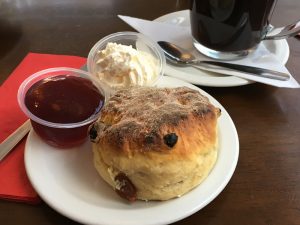 A scone at the Matty Steele Cafe, Bo'ness