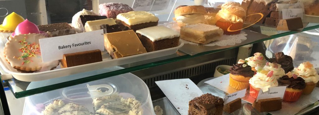 Cake selection at the Matty Steele Cafe, Bo'ness