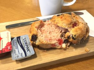 A scone at the Courtyard Coffee House in Callander