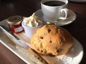 A scone at Bobby's at Duck Bay Marina, Loch Lomond