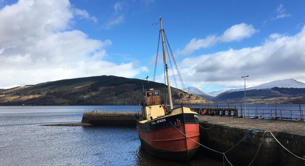 View from Inverary with the puffer Vital Spark