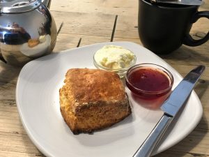 A scone at Isle of Harris Distillery in Tarbert