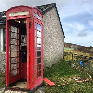 K6 telephone box at Finsbay on the Isle of Harris