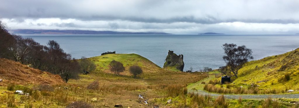 View of Brochel Castle ruins, Isle of Raasay