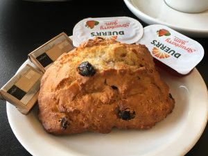 A scone at the Forester's Restaurant at the Landmark Forest Adventure Centre, Carrbridge