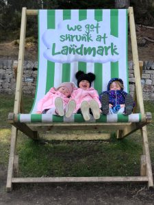 We got shrunk deckchair at the Landmark Forest Adventure Park, Carrbridge