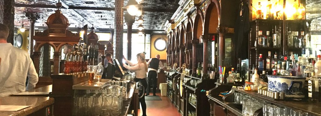 Internal view of the Crown Bar in Belfast