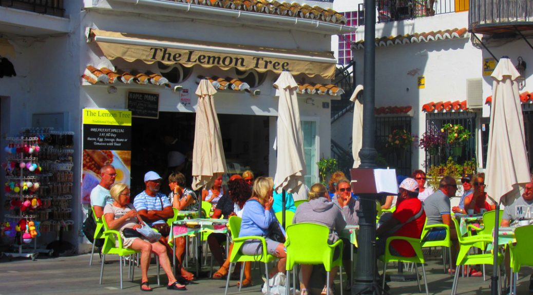 External view of the Lemon Tree Café in Mijas, Spain