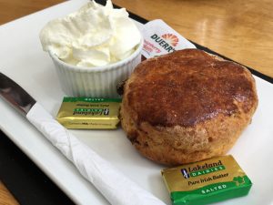 A scone at Maly's Café, Girvan