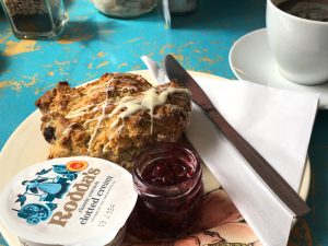 A scone at Café des Fleurs in Dollar