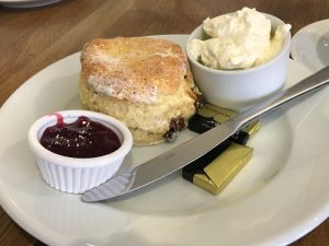 A scone at the Buttercup Café, Doune
