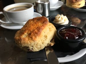 A scone at the Covenanter Hotel in Falkland