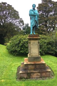 Statue of Onesiphorus Tyndall Bruce opposite the Covenanter Hotel in Falkland