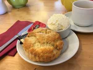 A scone at Pips Coffee Shop in Callander