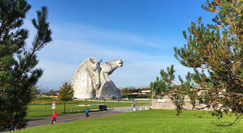 External view of the Kelpies in Falkirk