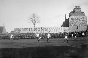 Old photo of Brockville foorball ground at Morrisons supermarket, Falkirk
