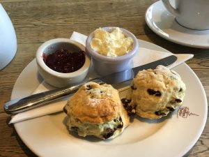 A scone at the Coffee Bothy at Deanston Distillery, Doune