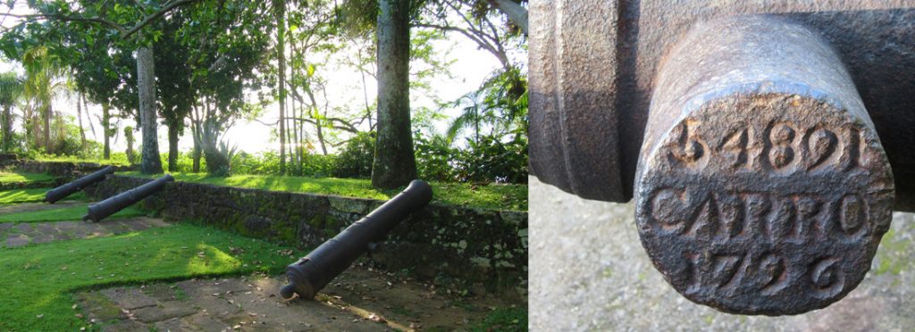 Carronade cannons in Paraty, Brazil