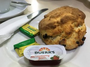 A scone at Antonios Deli in Falkirk