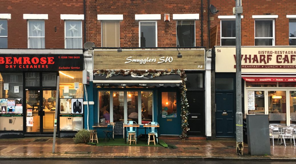 External view of the Smugglers cafe in Putney