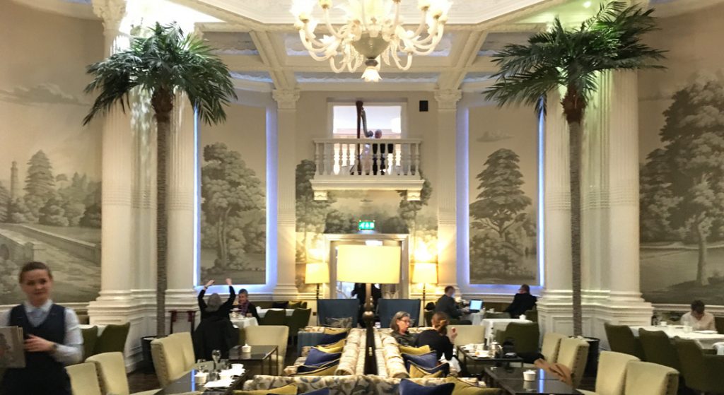 Internal view of the Palm Court, Balmoral Hotel