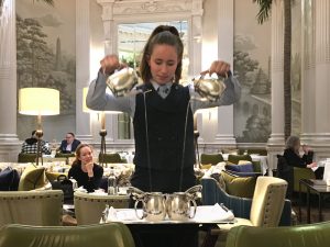 Tea pouring ceremony at Palm Court