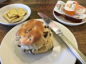 A scone at Bossard's Patisserie, Oban