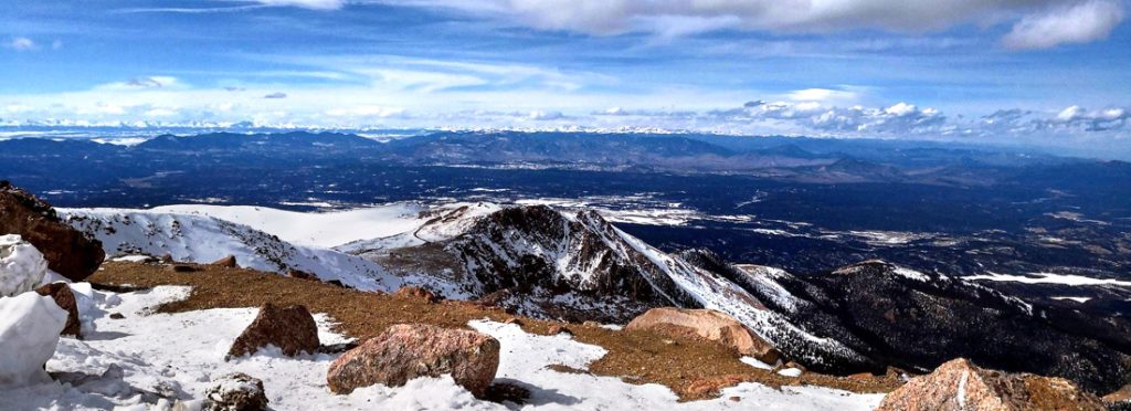 View from 14,000feet to the top of Pikes Peak, Colorado