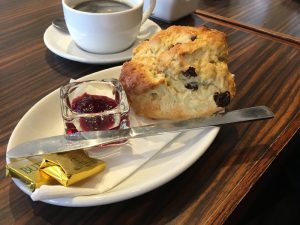 A scone at Café Shore, Oban