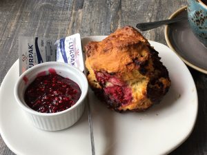 A scone at the Little Bakery, South Queensferry