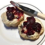 Pat's scone with cream and jam