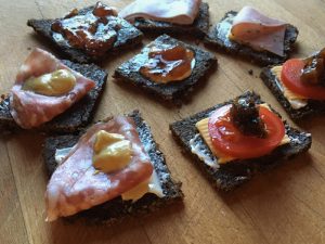 selection of pumpernickel bites