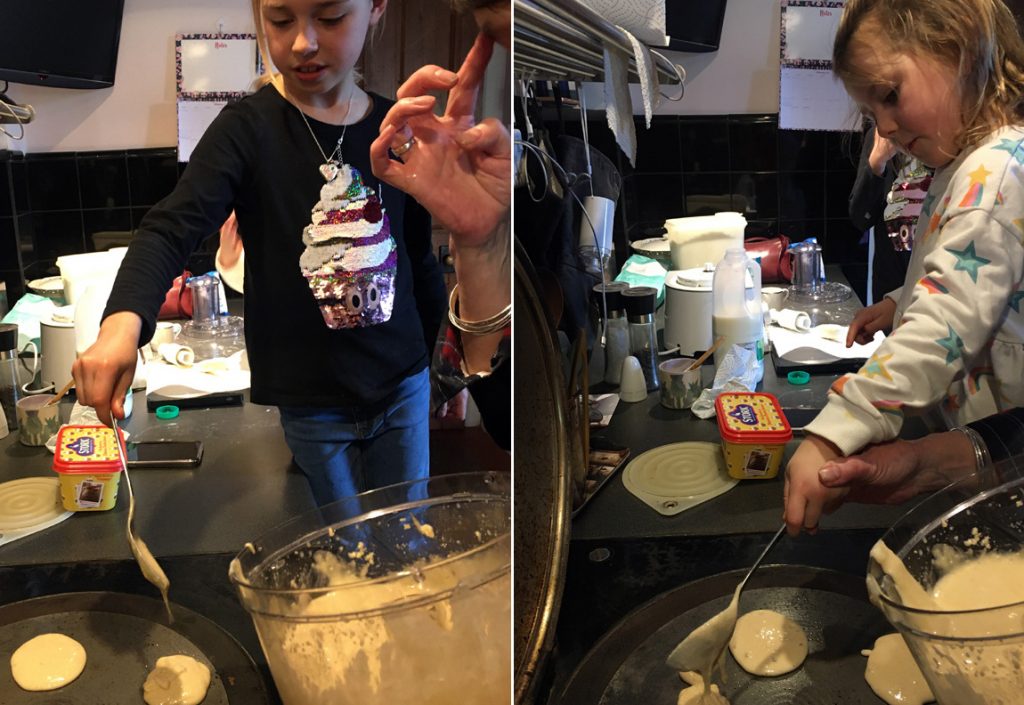 Making pancakes for Pancake Day