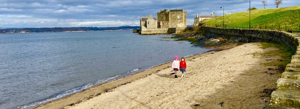 the beach at Blackness Castle