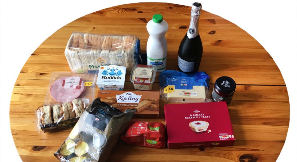 Contents of Morrisons afternoon tea box