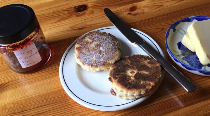 eating Welsh cakes