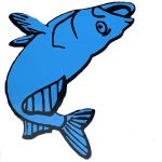 Logo on the fish man's van