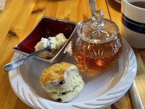 A scone at MacMillan Coffee Morning