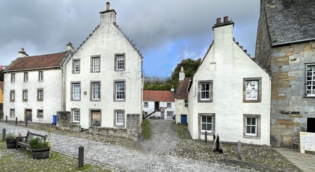 External view of the Biscuit Café in Culross