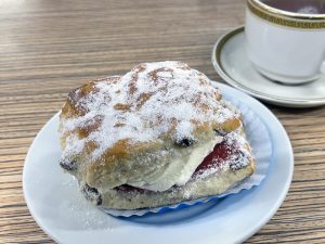 A scone at Olivers in Grainger Market