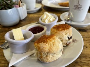 A scone at Deanston Distillery