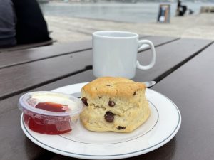 A scone at Gee Whites in Swanage