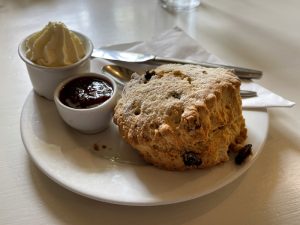 A scone at the Courtyard Café, Fintry