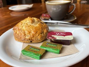 A scone at Speyside Coffee Roasters