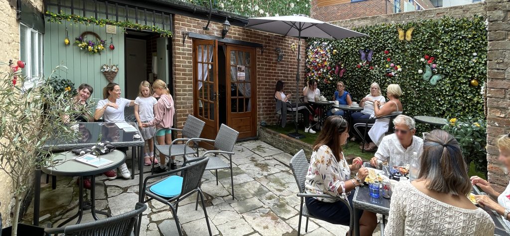 Internal view of the Courtyard Tearooms in Poole