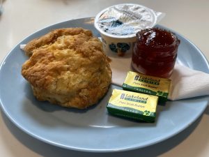 A scone at Hickety Pickety Tearoom