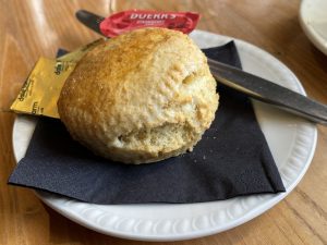 A scone at the Cross Keys Hotel, Kelso