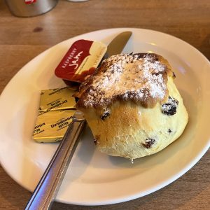 A scone at Delivini, Auchterarder