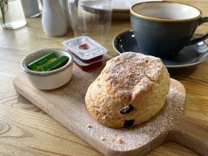 A scone at Polly's Pantry